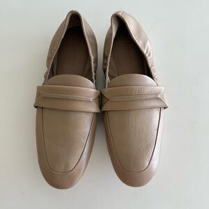 Mercedes Castillo Taupe Leather Erin Flats Loafers